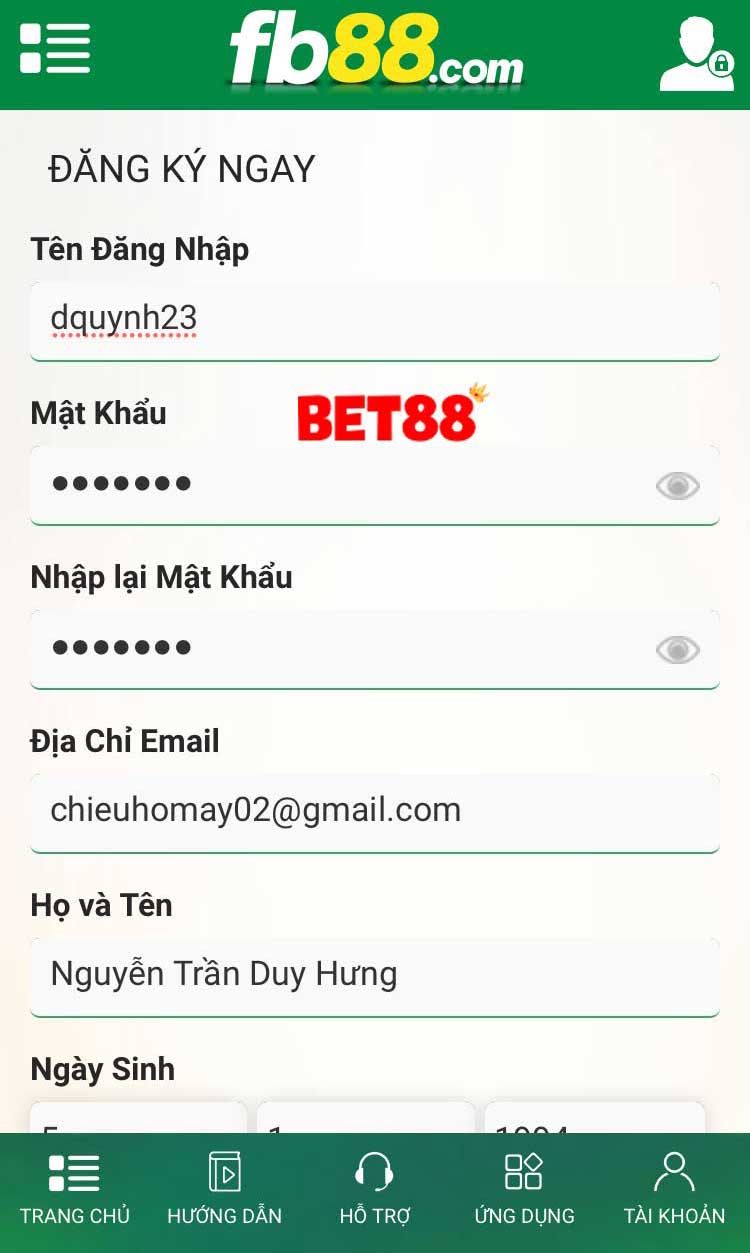 đăng ký fb88