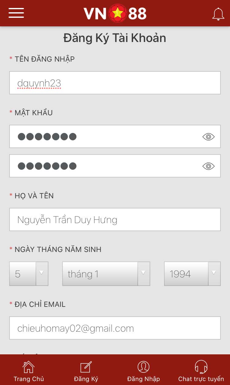 đăng ký VN88